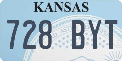 KS license plate 728BYT