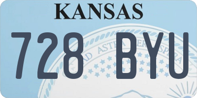 KS license plate 728BYU