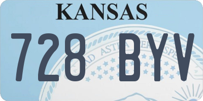 KS license plate 728BYV