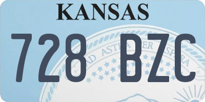 KS license plate 728BZC