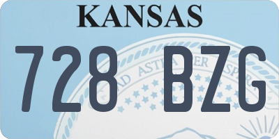 KS license plate 728BZG