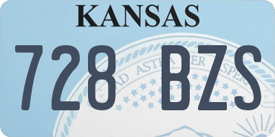 KS license plate 728BZS