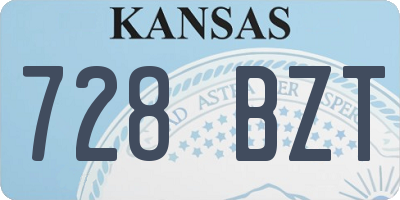 KS license plate 728BZT