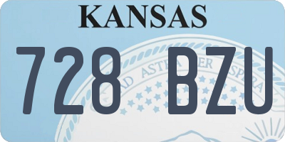 KS license plate 728BZU