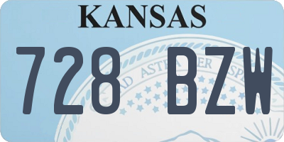 KS license plate 728BZW