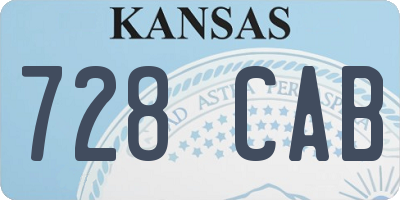 KS license plate 728CAB