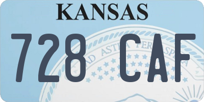KS license plate 728CAF