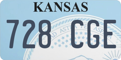 KS license plate 728CGE