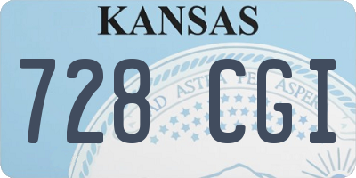 KS license plate 728CGI