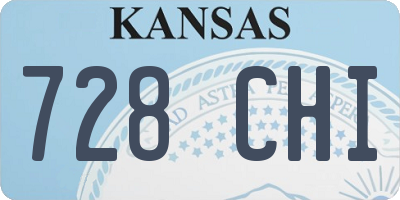 KS license plate 728CHI