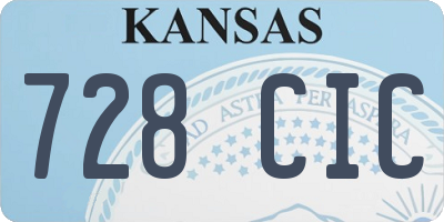 KS license plate 728CIC