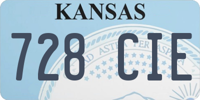 KS license plate 728CIE