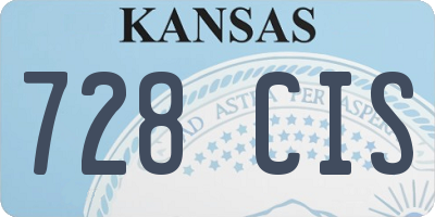 KS license plate 728CIS