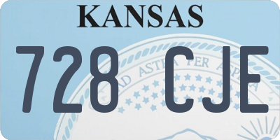 KS license plate 728CJE