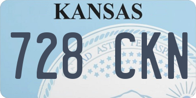 KS license plate 728CKN