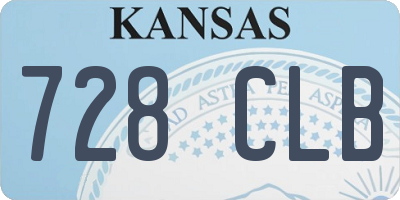 KS license plate 728CLB