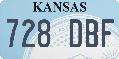 KS license plate 728DBF