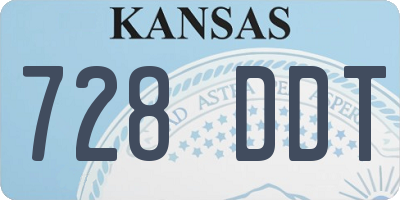 KS license plate 728DDT