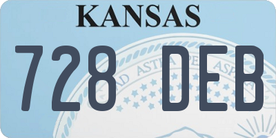 KS license plate 728DEB