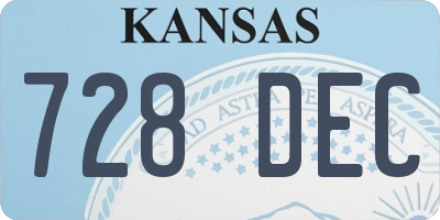 KS license plate 728DEC
