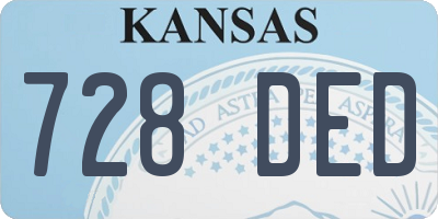 KS license plate 728DED