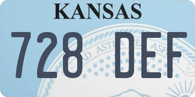 KS license plate 728DEF