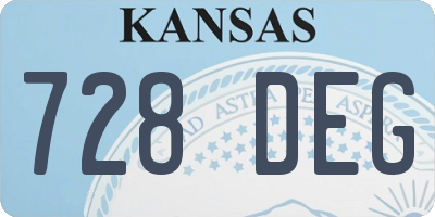 KS license plate 728DEG