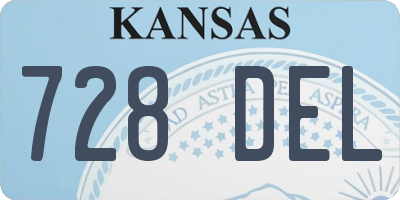 KS license plate 728DEL