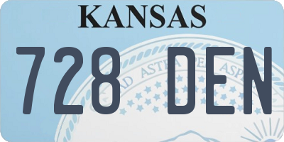 KS license plate 728DEN