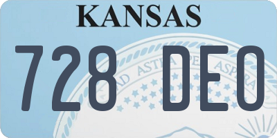 KS license plate 728DEO