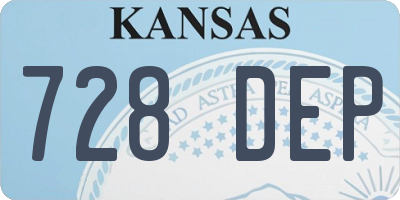 KS license plate 728DEP