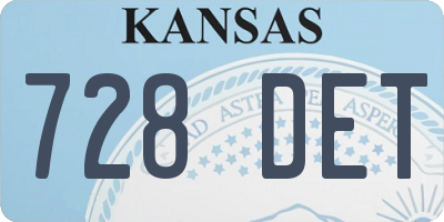 KS license plate 728DET