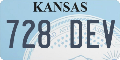 KS license plate 728DEV