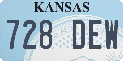 KS license plate 728DEW
