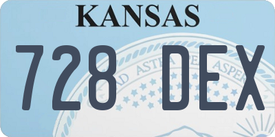 KS license plate 728DEX