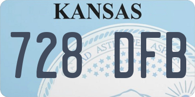 KS license plate 728DFB