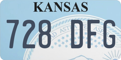 KS license plate 728DFG