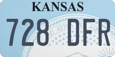 KS license plate 728DFR