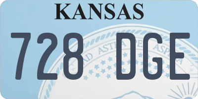 KS license plate 728DGE