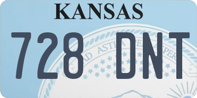 KS license plate 728DNT