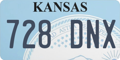 KS license plate 728DNX
