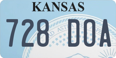 KS license plate 728DOA