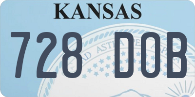 KS license plate 728DOB