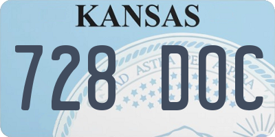 KS license plate 728DOC