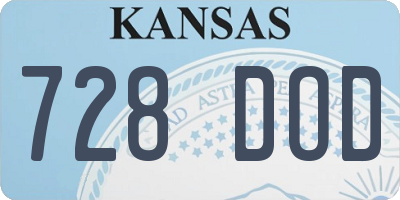 KS license plate 728DOD