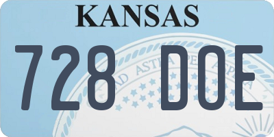KS license plate 728DOE