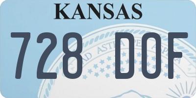 KS license plate 728DOF