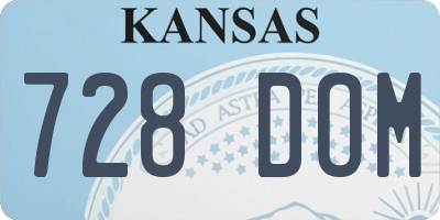 KS license plate 728DOM