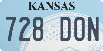 KS license plate 728DON