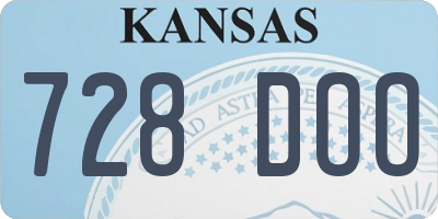 KS license plate 728DOO